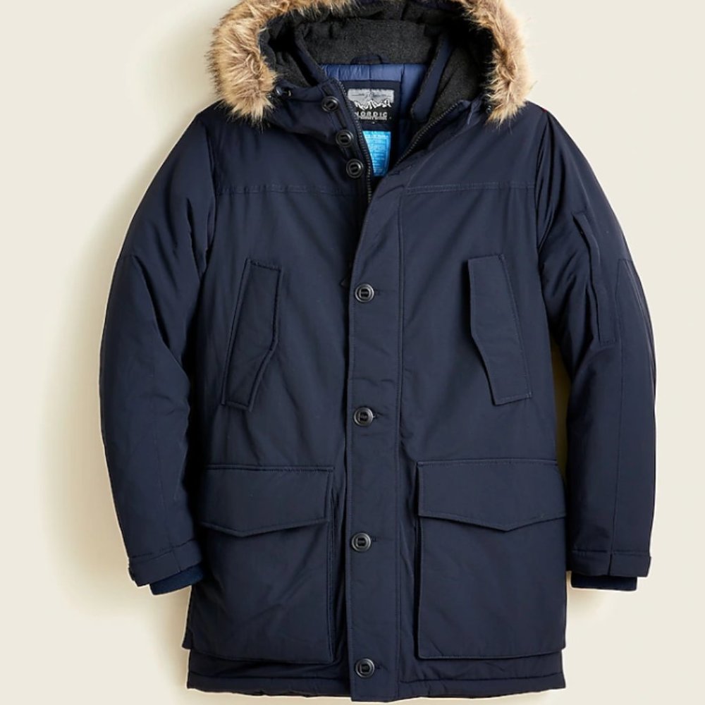 J.CREW Eco Nordic field parka with PrimaLoft® in Navy Size L NWT $298 Item AZ707